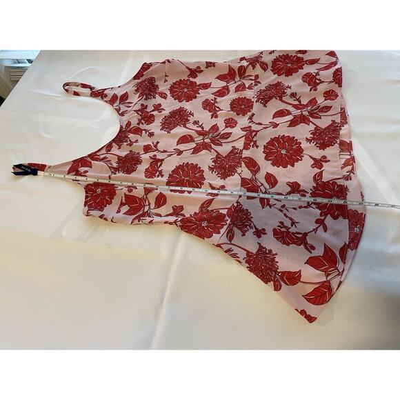 Cabi Medium Pink Floral Print Adore Peplum Tank Cami Adjustable Straps #5533 - Picture 8 of 9